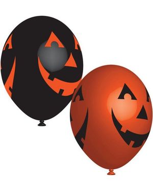 6 stk Smilende Gresskar Halloween - Ballongbukett 