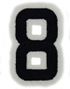 Talet 8 - 5 cm Strykmärke