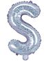 Silverfärgade Holografiska Bokstavsballonger A-Z - 35 cm