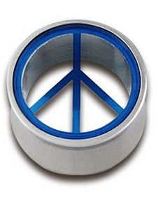 Piercing Plugg med Blått Peace-Tecken