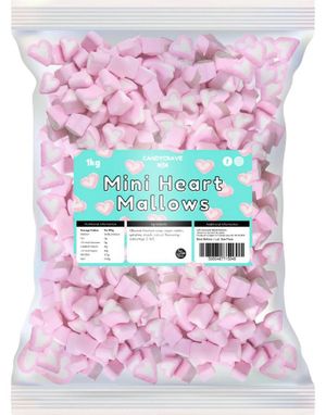 1 kg Candycrave Mini Heart Mallows - Små Hjerteformede Marshmallows
