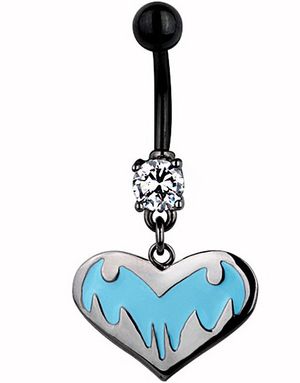 Demons Heart Navelpiercing - Svart/Blå
