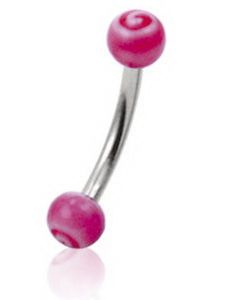 Round Pink - 1.2 x 8 mm Ögonbrynspiercing