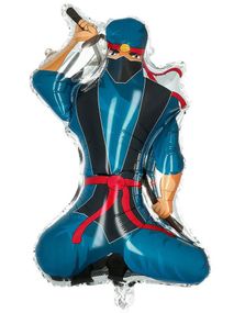 Stor Ninja Folieballong 70x46 cm - Ninjafest
