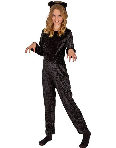 Svart Katt Jumpsuit Kostyme til Barn
