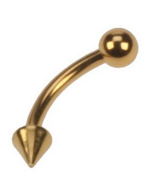 Banan Guld med Spike & Rund Kula - 1,2 x 8 mm Ögonbrynspiercing