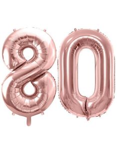 80 års ballonger - 35 cm roséguld