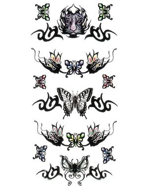 Dark Butterflies - 6 stk Tatoveringer (Fake Tattoo)
