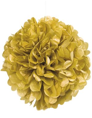 1 st Guldfärgad Puff Pom Pom 40 cm
