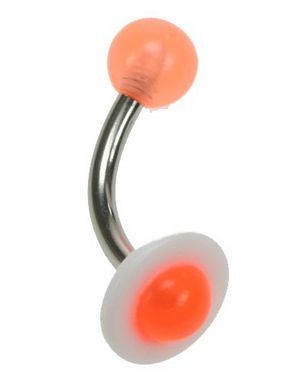Ufo Navelpiercing - Orange/Vit