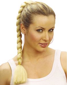 Ljusblond Clip-on 50 cm Fläta - Löshår