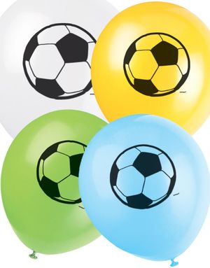 8 st Ballonger med Fotbollstryck i Blandade Färger 30 cm
