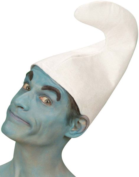 Vit Smurf Inspirerad Hatt