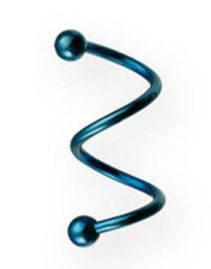 Dual Curve 1.2 x 14 mm - Ljusblå Ögonbrynspiercing