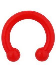 Horseshoe - Röd Öronpiercing i Silikon