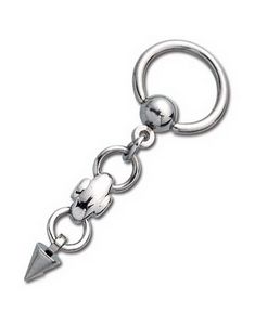 BCR Piercing med Hängande Spike - 1.6 x 10 mm