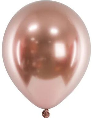5 stk Glossy Mirror Rose Gullfargede Ballonger 46 cm