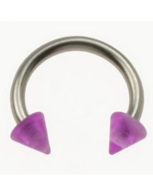 Rund Ögonbrynspiercing med Lila Spike Kulor - 1.2 x 8 mm