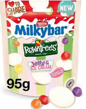 Nestle Milkybar Rowntree's Jelly & Ice Cream - Hvit Sjokolade og Gelegodteri 95 gram