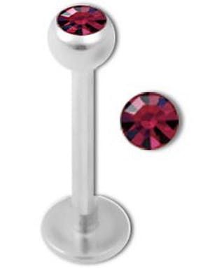 Labret med Mörk Rosa Sten