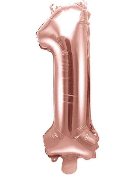 Talet 1 - Roséguldfärgad JUMBO Folieballong 86 cm