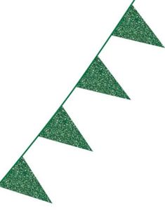Grønt Glitter Banner med Vimpel Flagg 6 meter
