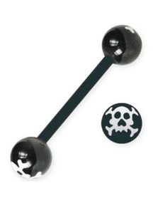 Crazy Skull Black - Tungpiercing