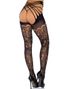 Wrap Around Crotchless Tights - Svart Nätstrumpbyxa