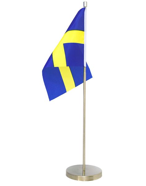 Svensk Bordsflagga med Metallstativ
