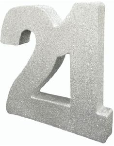 Silverfärgad Glittrande 21 År Bordsdekoration 20 cm