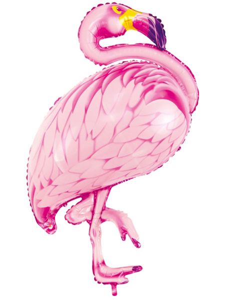 Rosa Flamingo-Formad Folieballong 70x121 cm