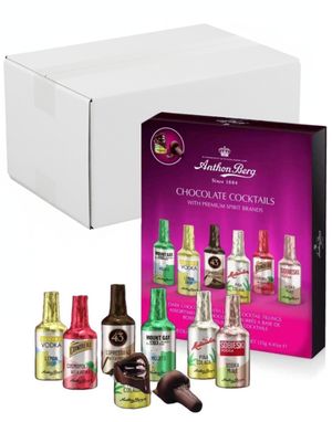 14 stk Anthon Berg Chocolate Cocktails - 12 Likörchoklad i Gaveæske - Hel Kasse 2,61 kg