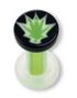 Green Weed - Vit & Svart Piercing Plugg