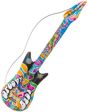 Uppblåsbar Hippiemönstrad Elgitarr - 105 cm