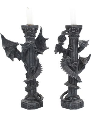 Guardians of the Light - 2 stk Drake Ljusstakar 28 cm