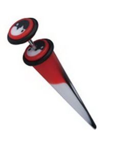 Big Needle Red/Black/White - Fejkpiercing