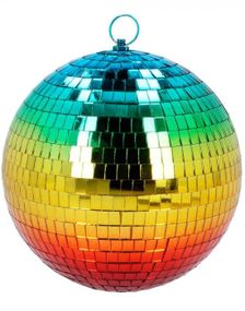 Regnbågsfärgad discokula 20 cm