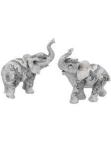 2 stk Elefantfigurer med Henna-Motiv 9 cm