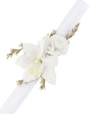 Hvitt Armbånd / Corsage med Blomster