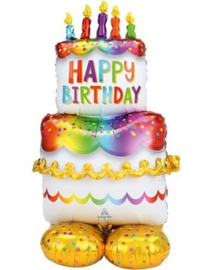 Happy Birthday Kake Stor AirLoonz Folieballong 134 cm