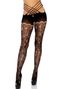Wrap Around Crotchless Tights - Svart Nätstrumpbyxa