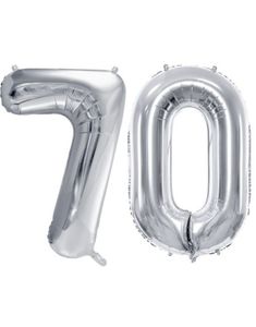 70 års ballonger - 86 cm silver