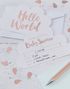 10 stk Invitationer - Hello World