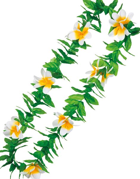 Tropisk Hawaiikrans med Vita och Gula Plumeria