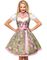 Grön Dirndl Oktoberfestklänning i Lyxkvalitet med Utformade Blommor på Förklädet