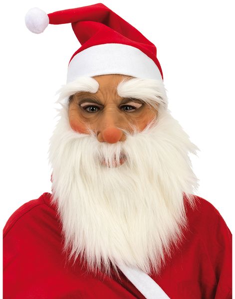 Jultomte Mask med Skägg och Luva