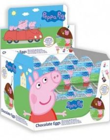 24 stk Peppa Gris Sjokoladeegg med Overraskelse - Hel Eske