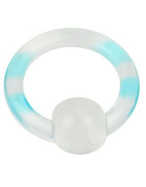 Akryl Aqua Stripes Ball Closure Ring Piercing