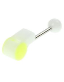 Tungpiercing med Flöjt i Vitt och Gult