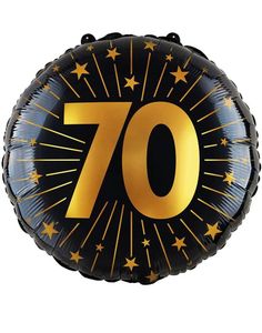 70-årsfirande - Svart Och Guld Folieballong 46 cm